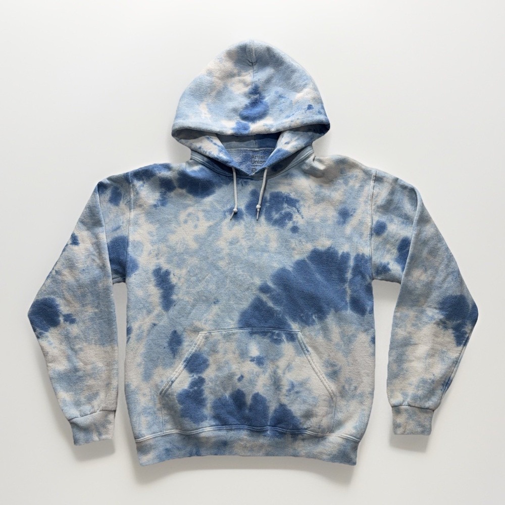 Artist Union Clothing Co. Adult Blue Tie Dye Pullover Hoodie Athleisure Small